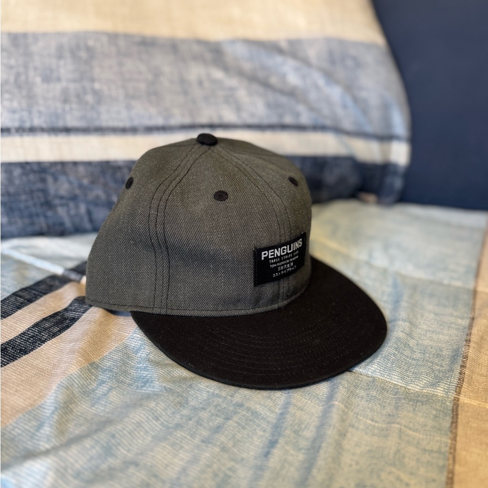 Vintage Style Adidas Gray and Black Pittsburgh Penguins Hat